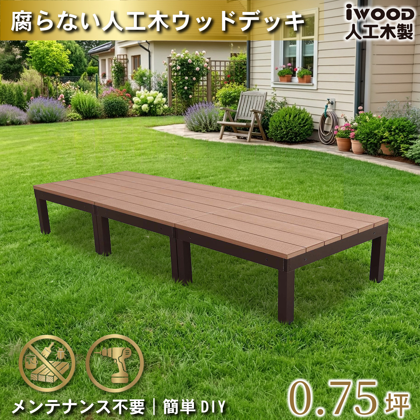 igarden（アイガーデン） ウッドデッキ 人工木 60系 2点セット