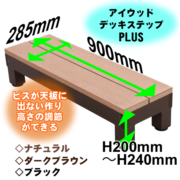 ウッドデッキステップPLUS 人工木＋アルミ製 ナチュラル◯ 1sPn