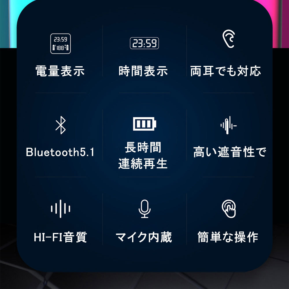 お年玉セール特価】 Bluetooth5.1 ワイヤレスイヤホン イヤホン iPhone/Andoroid対応 左右分離型 両耳 時計機能付き  自動ペアリング Hi-Fi高音質 ブルートゥース イヤホン カラー:ブラック - www.sustentec.com.br