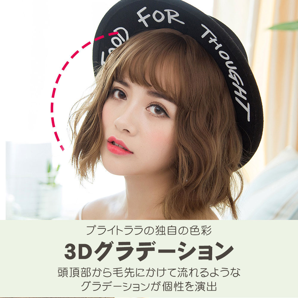 Amazon.co.jp: TUZHU ウェーブ ウィッグ ショート ボブ ウィッグ