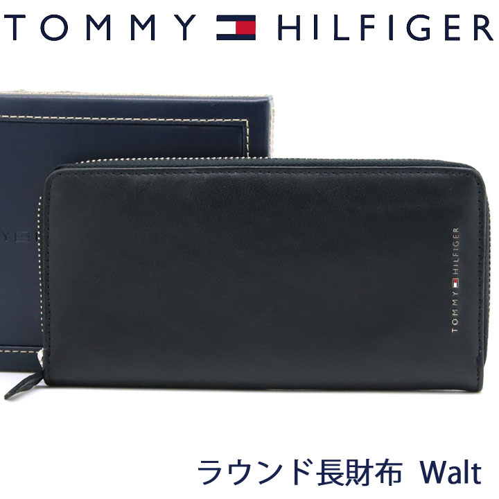 トミーヒルフィガー 財布 長財布 メンズ ブラック ラウンドファスナー 31TL190009-001 BLACK