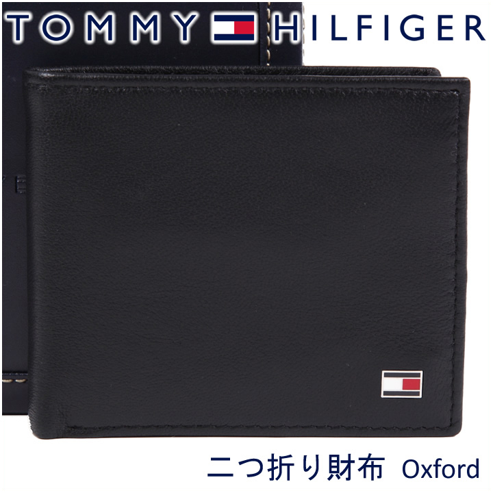 トミーヒルフィガー 財布 二つ折り財布 メンズ ブラック 31TL25X003 BLACK｜iget