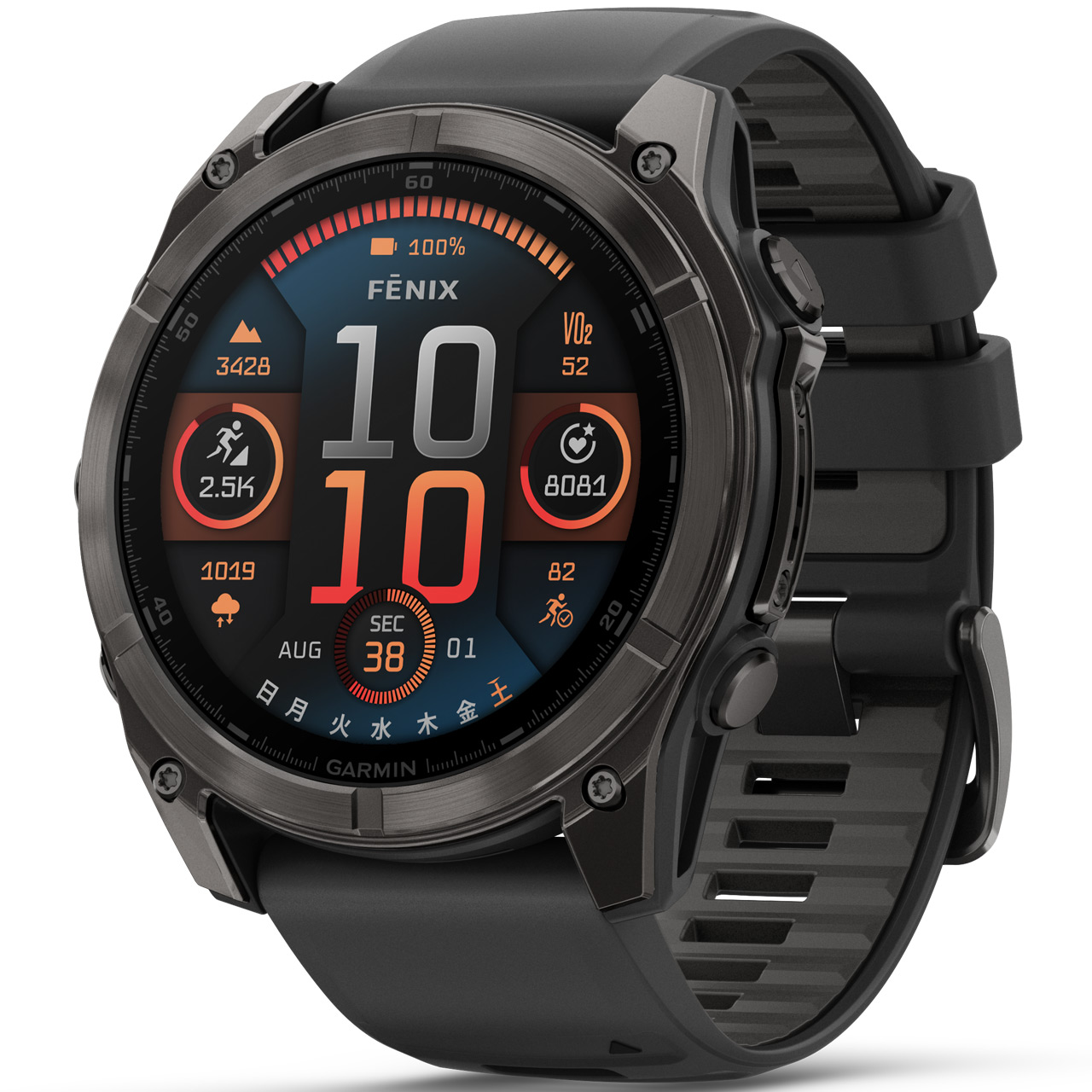 ガーミン GARMIN fenix 8 AMOLED 51mm スマートウォッチ 腕時計 GPS 音声操作 Suica対応 LEDフラッシュライト 音楽保存 ランニング ゴルフ 心電図 | fenix（GARMIN） | 02