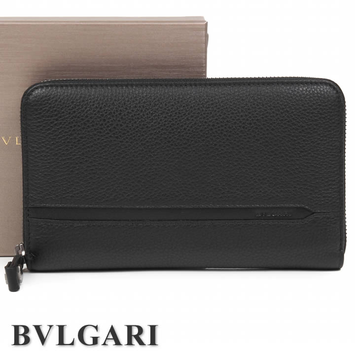 BVLGARI オクト ラウンドファスナー 長財布 ブラック - 長財布