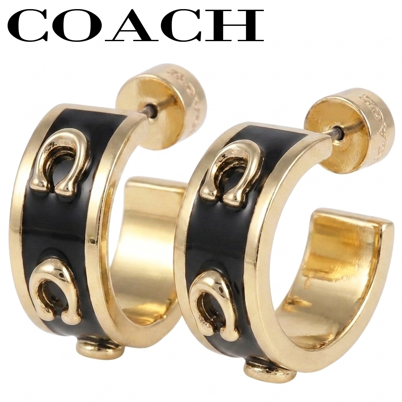 COACH（コーチ） ピアス シグネチャー エナメル ハギーピアス 女性