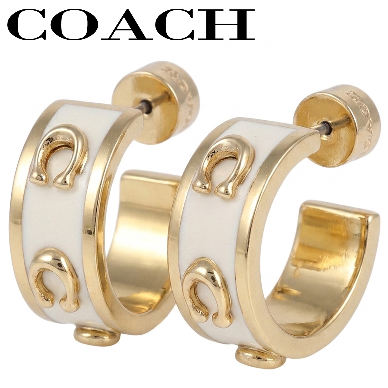 COACH コーチ 手帳型 キーリング キーホルダー ネックレス ピアス まとめ COACH（コーチ） ピアス シグネチャー エナメル ハギーピアス 女性