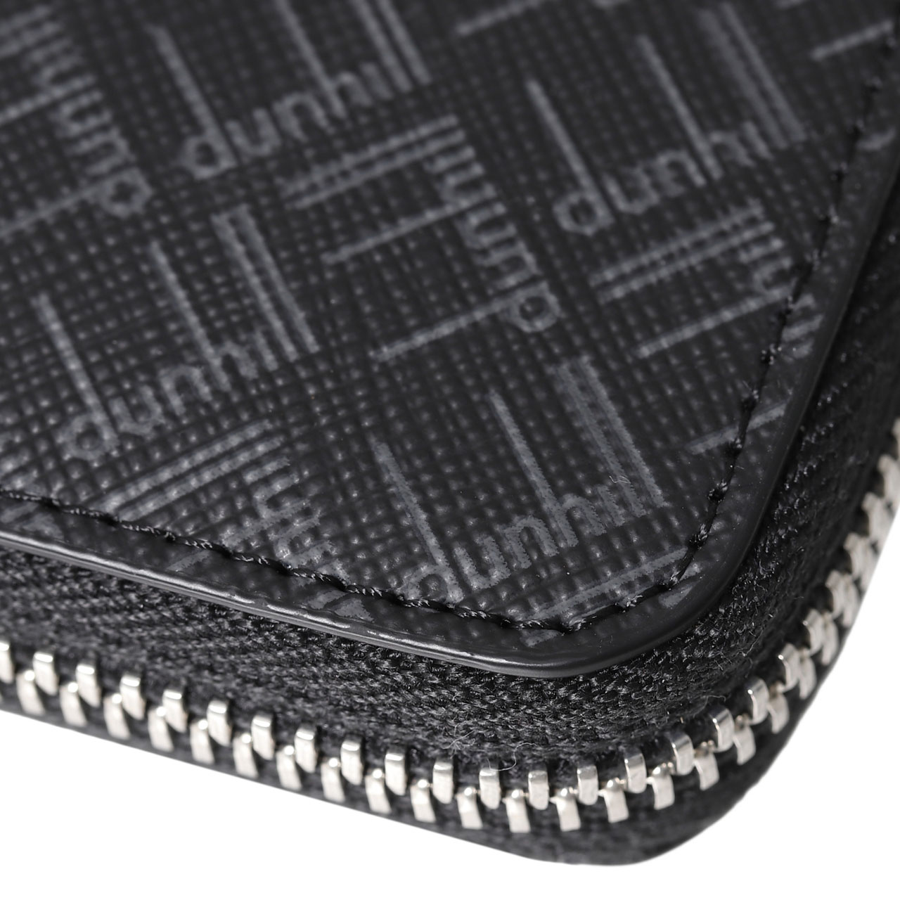 dunhill ロゴパターン ブラック長財布 dunhill ダンヒル 財布 ラウンドファスナー長財布 シグネチャー