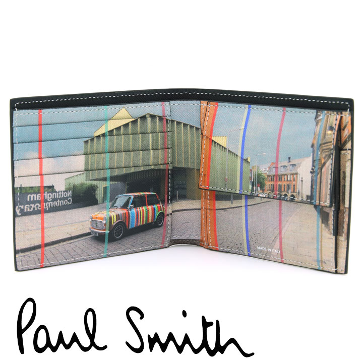 ポールスミス 財布 二つ折り財布 メンズ ブラック ノッティンガムコンテンポラリー MINI ミニクーパー M1A-4833-LMINNC 79