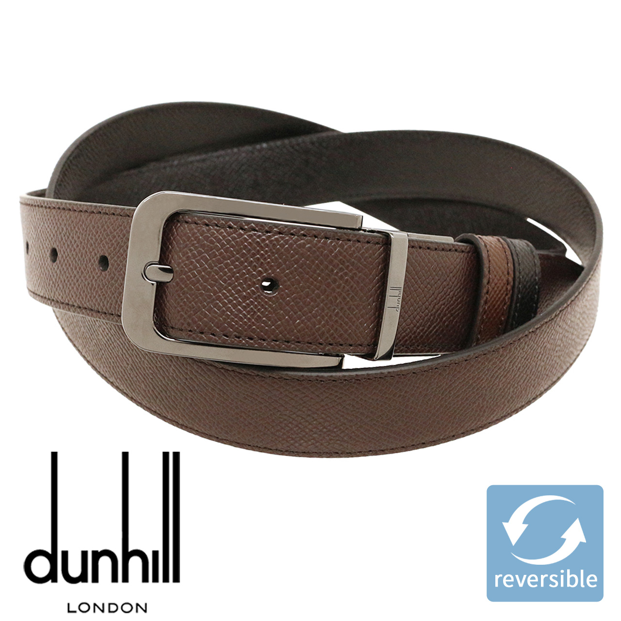 ダンヒル ベルト DUNHILL メンズベルト リバーシブル レザー 回転式バックル メンズ ブランド 男性用 ブラウン ブラック 26R4T03AA201