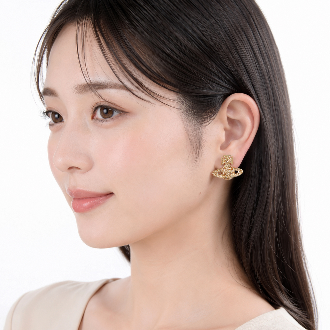 極美品 Vivienne ヴィヴィアン 両耳 ピアス ゴールド×パール Vivienne Westwood（ヴィヴィアンウエストウッド） ピアス レディース