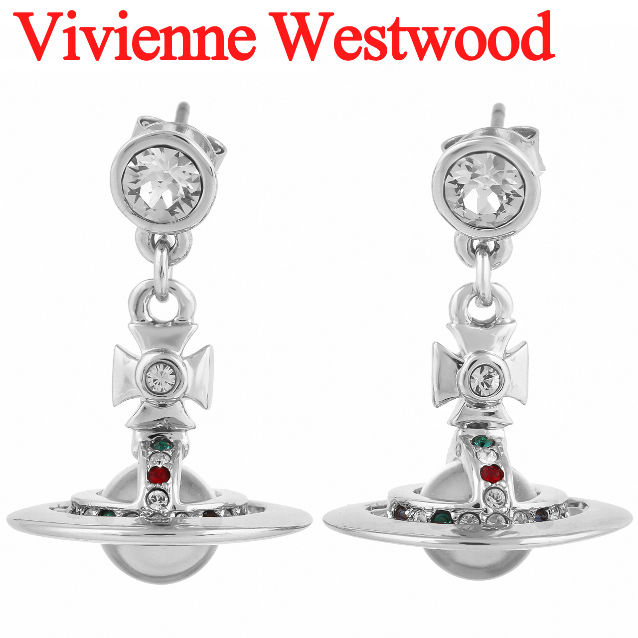 極美品✨ヴィヴィアンウエストヴッド　片耳用　ピアス　オーブ　ドロップ　シルバー Vivienne Westwood（ヴィヴィアンウエストウッド） ピアス