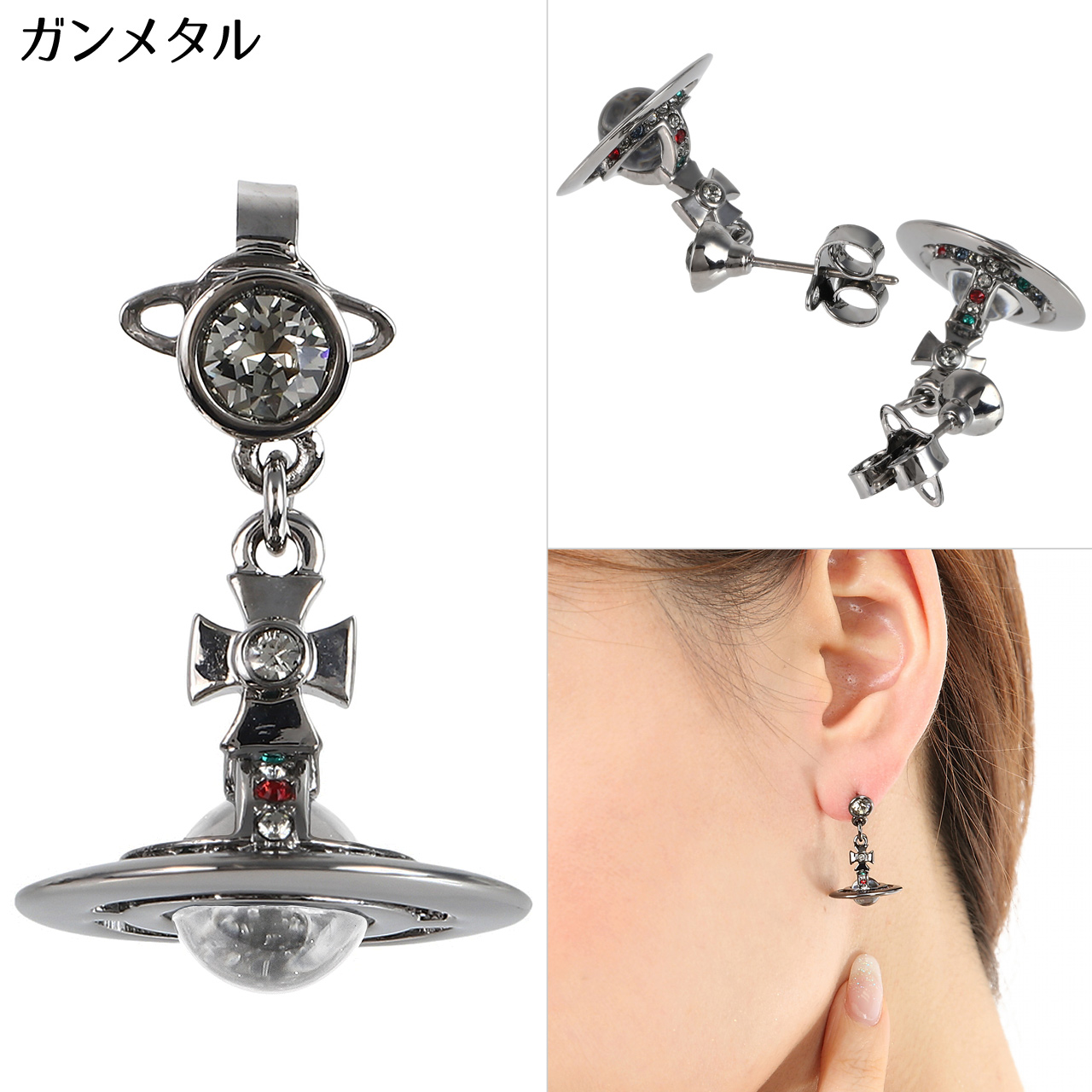 Vivienne Westwood ヴィヴィアン オーブ ピアス ガンメタル Vivienne Westwood（ヴィヴィアンウエストウッド） ピアス