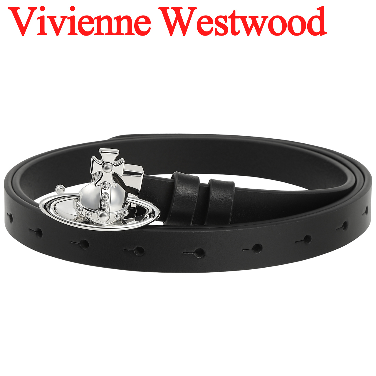 ヴィヴィアンウエストウッド ベルト スモールオーブバックルベルト 男女兼用 レディース メンズ Vivienne Westwood ブラック 選べる2色 (VW4226 VW4228)の画像
