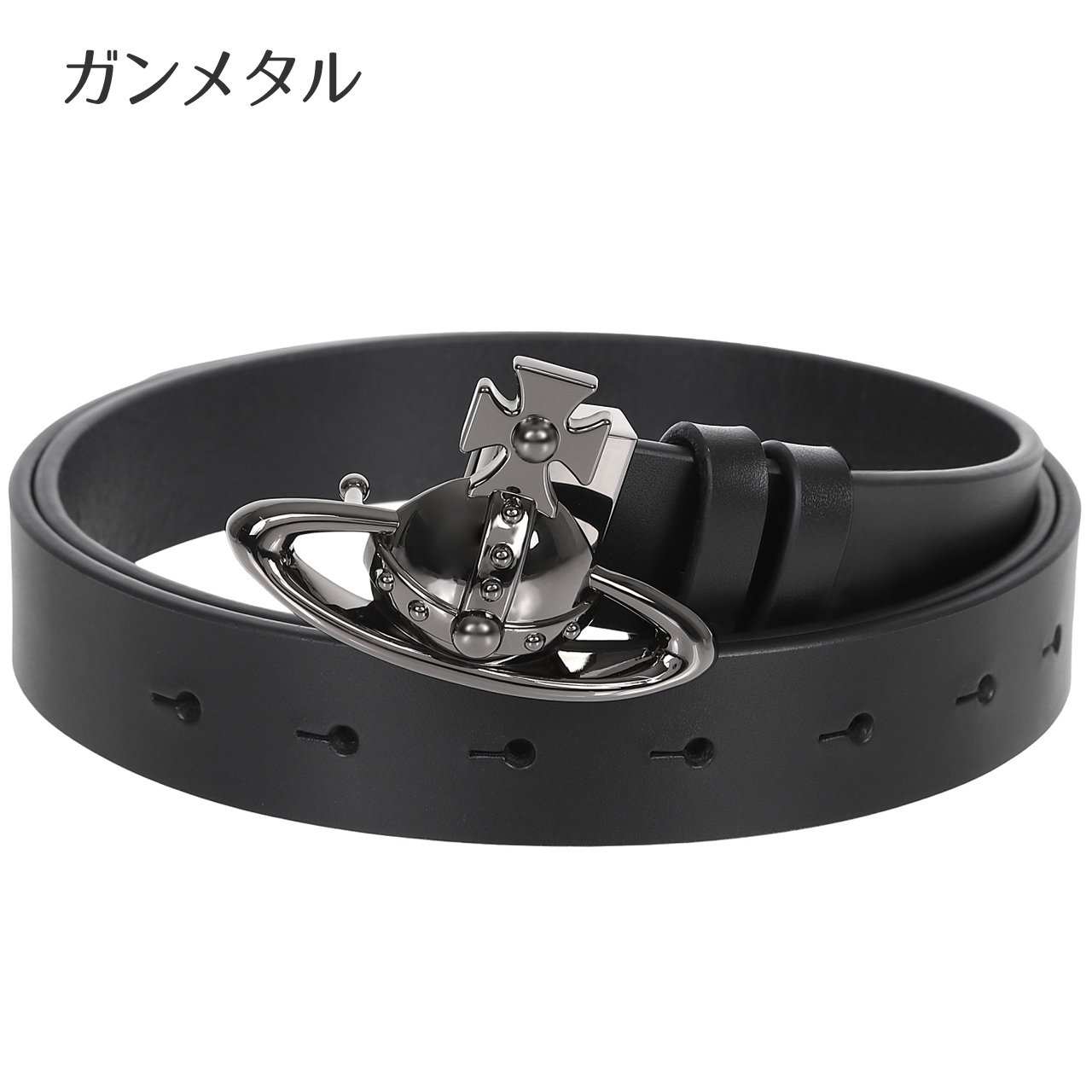 新品 Vivienne Westwoodベルト ブラック シルバーバックル Vivienne Westwood（ヴィヴィアンウエストウッド） ベルト オーブ
