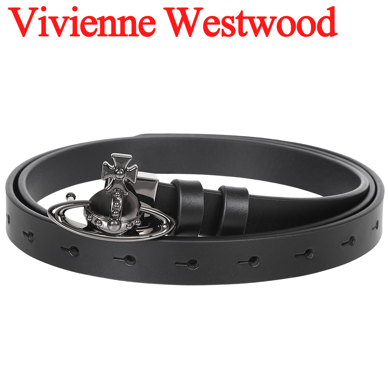 ヴィヴィアンウエストウッド ベルト スモールオーブバックルベルト 男女兼用 レディース メンズ Vivienne Westwood ブラック 選べる2色 (VW4226 VW4228)の画像
