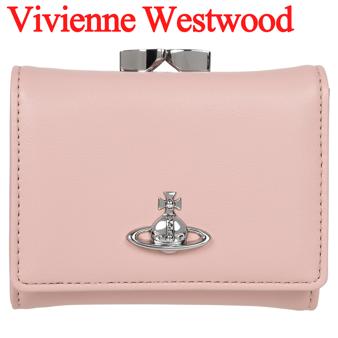 Vivienne Westwood ビビアン三つ折り財布　ピンク　レザー　がま口 Vivienne Westwood（ヴィヴィアンウエストウッド） 財布 レディース
