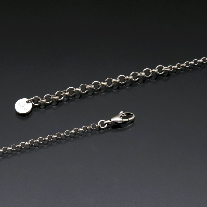 美品 グッチ ネックレス インターロッキング ペンダントトップ シルバー925 GUCCI グッチ ネックレス メンズ インターロッキングG