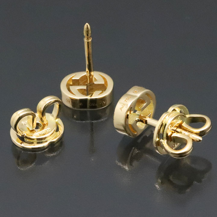 グッチ ピアス スタッズピアス ゴールド イエローゴールド アクセサリー 18K GOLD インターロッキングG 662111-J8500-8000｜iget｜02