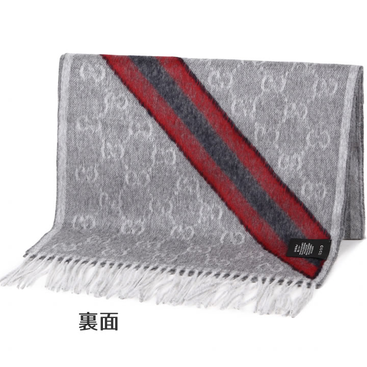 GG グッチ マフラー GUCCI ウェビングライン GG柄マフラー ユニ