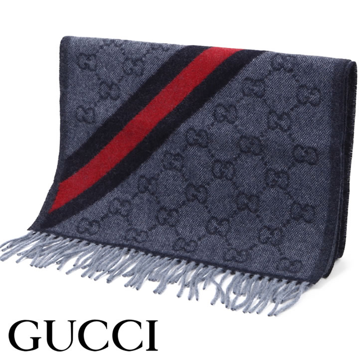 グッチ マフラー GUCCI ウェビングライン GG柄マフラー ユニセックス