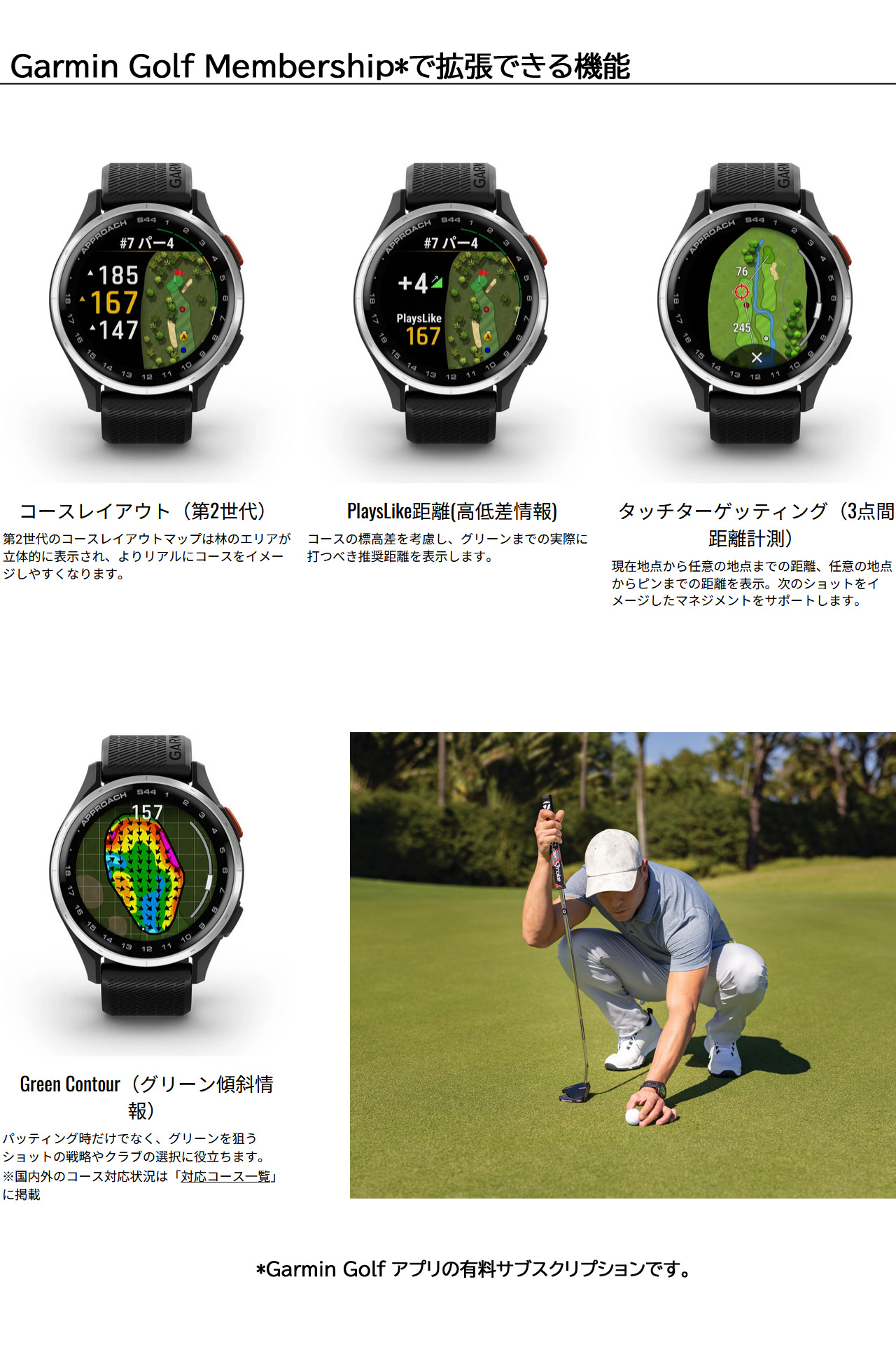 Approach ゴルフウォッチ ガーミン GARMIN S44 GPSスポーツ
