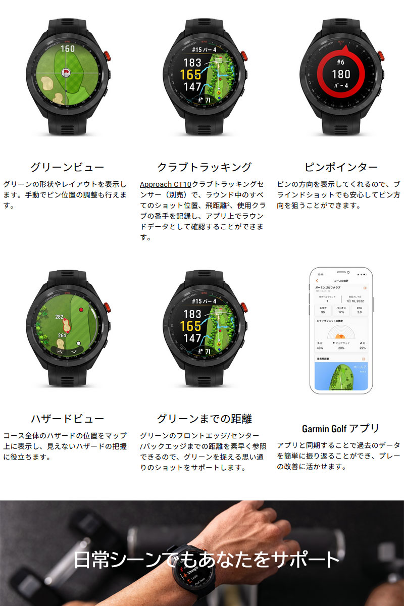 ガーミン アプローチ S70 ゴルフウォッチ GARMIN Approach S70 47mm Black (010-02746-22) GPS  スポーツ スマートウォッチ