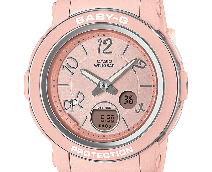 美品　CASIO  BABY - G   ピンクベージュ　5549 Casio BABY-G BGD-10-4JF Pink Color Quartz Chronograph