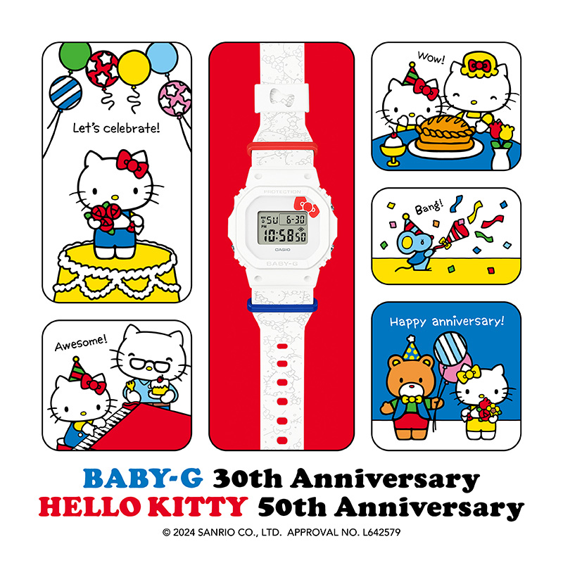 カシオ HELLO KITTYコラボレーションモデル BGD-565KT-7JR BABY-G CASIO × HELLO KITTY コラボ BGD-565KT-7JR ホワイト