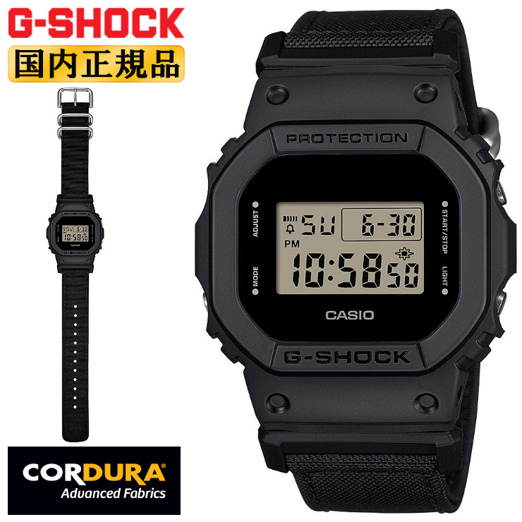 G-SHOCK ORIGIN Utility black Series DW-5600BCE-1JF ブラック CASIO ブラック コーデュラバンド  デジタル スクエア LEDバックライト 黒 メンズ 腕時計