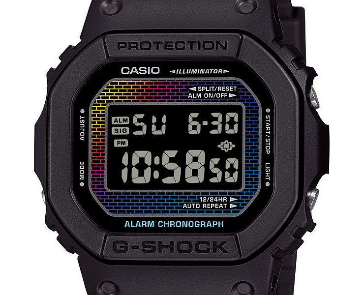 G-SHOCK DW−5600B 反転液晶 ブラック レッド文字 カシオ 5モデル展開【カシオ“G-SHOCK”新作、ブラック×レッド】ブランド
