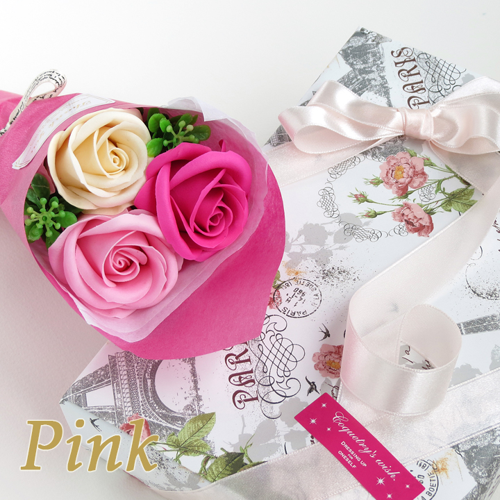 ソープフラワー BOX入 フェアリー3輪 ソープ ブーケ シャボン 石鹸 花