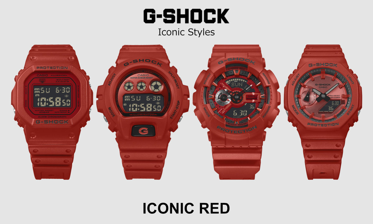 110 Series G-SHOCK ICONIC RED Gショック アイコニックレッド GA