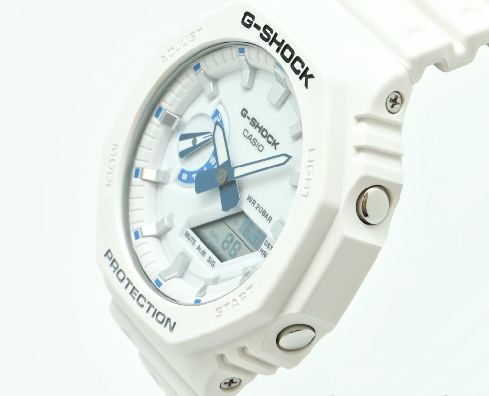 【新品未使用超美品】G-SHOCK GA-2100SWホワイト&ブルー／アナデジ G-SHOCK 並行輸入品 10年保証 CASIO カシオ Gショック GA-2100