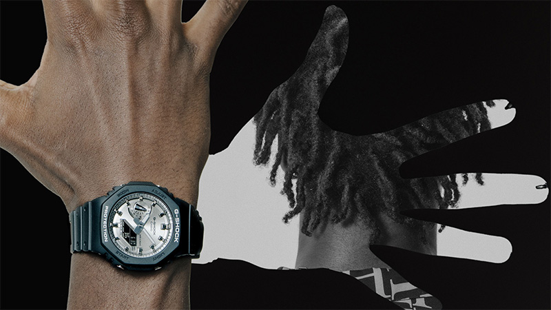 G-SHOCK ブラック＆シルバー GA-2100SB-1AJF カシオ Gショック