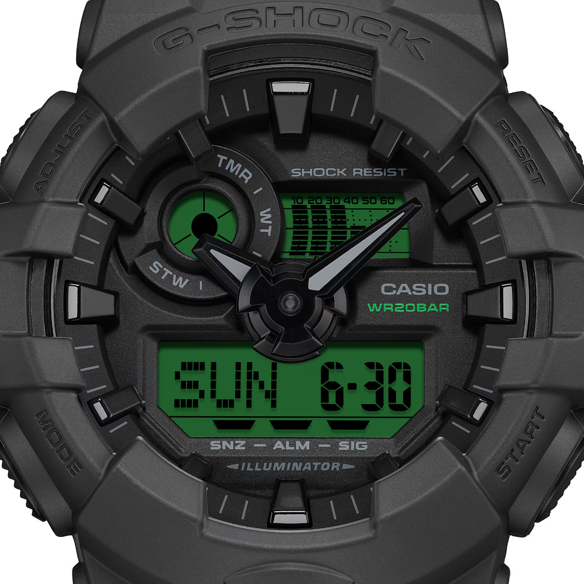 ホックさま専用G-SHOCK デジタル腕時計 ブラック/グリーン G-SHOCK「ブラック×エレクトログリーン」の新シリーズ、暗闇で点灯