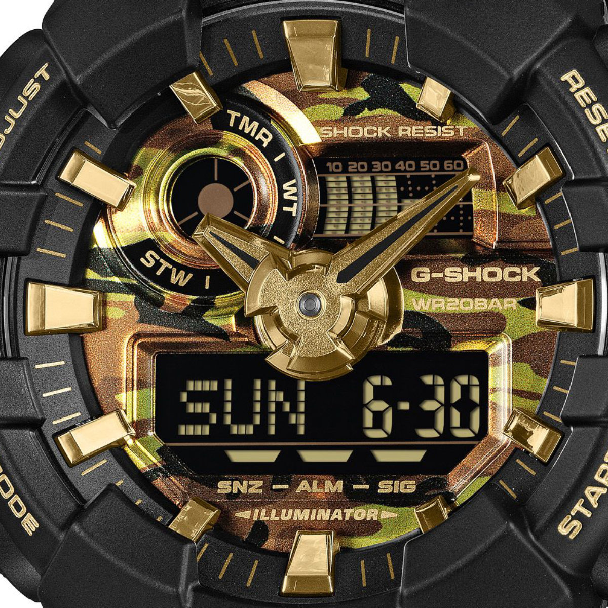 BIG CASE G-SHOCK Gショック CAMO AND GOLD GA-700CF-1AJF
