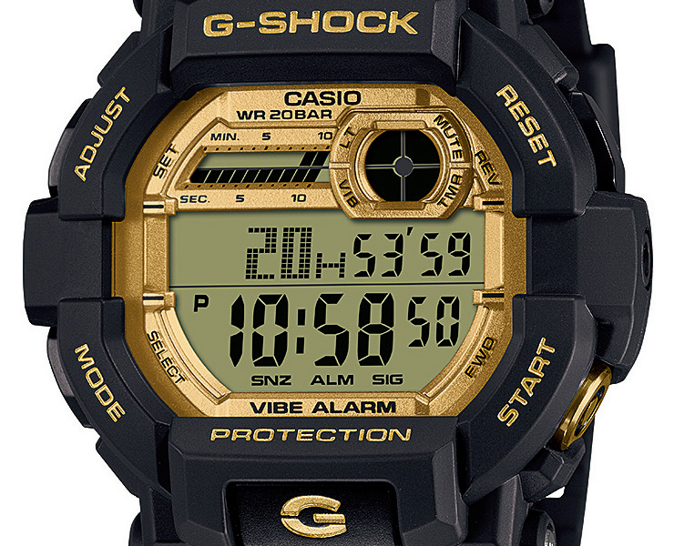 WEB限定モデル G-SHOCK GD-350GB-1JF ブラック＆ゴールド カシオ Gショック バイブレーションアラーム搭載モデル デジタル  スクエア 黒 金色 メンズ 腕時計