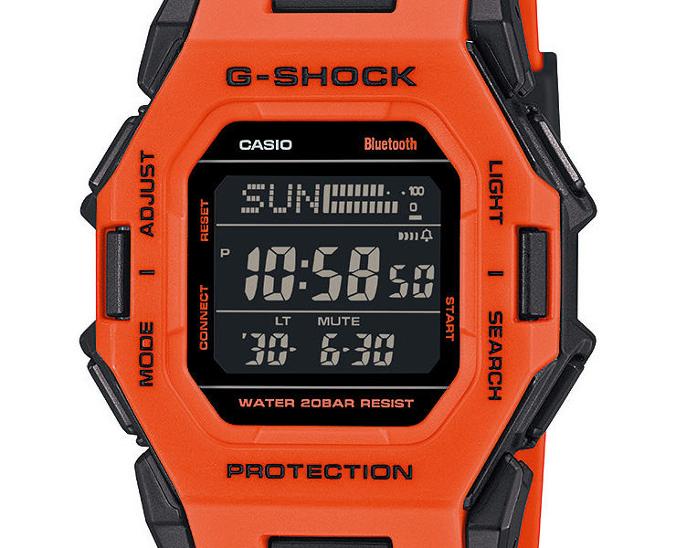 G-SHOCK ミッドサイズ GD-B500FL-4JF オレンジ＆ブラック 歩数計測機能