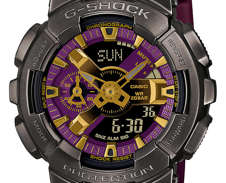 WEB限定モデル G-SHOCK メタルカバード GM-110CL-6AJF カシオ Gショック CLASSY OFF-ROAD アナログ＆デジタル  コンビネーション ブラック＆パープル 腕時計