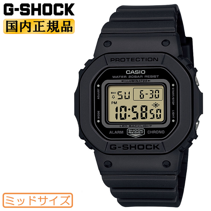 G-SHOCK オリジン ミッドサイズ GMD-S5600BA-1JF ブラック カシオ Gショック スクエア デジタル ワントーンカラー 黒 メンズ  レディース ユニセックス 腕時計