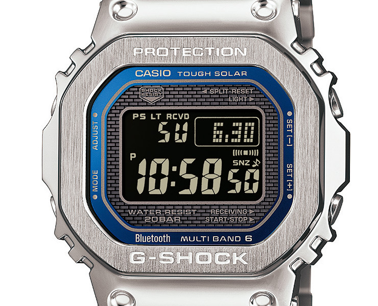 G-SHOCK 電波 ソーラー スマートフォンリンク フルメタル GMW-B5000D-2JF カシオ Gショック オリジン Bluetooth搭載  スクリューバック 青の双璧 メンズ 腕時計