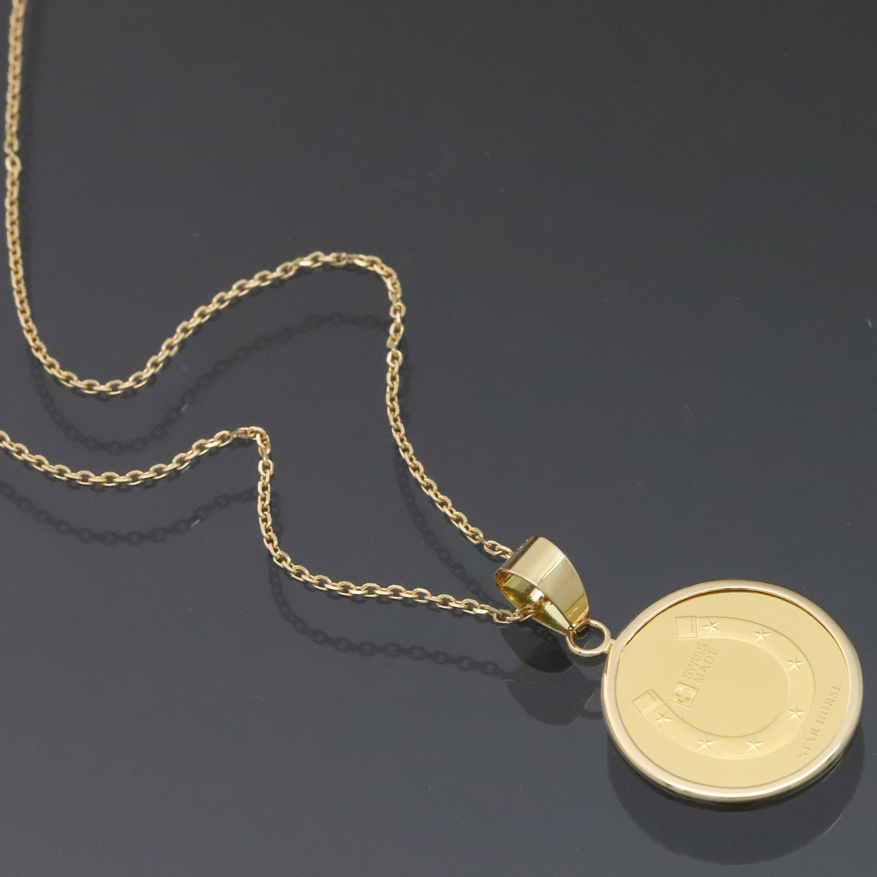 24金 コインペンダント ネックレス K24 純金 1/25oz 1/25オンス 馬