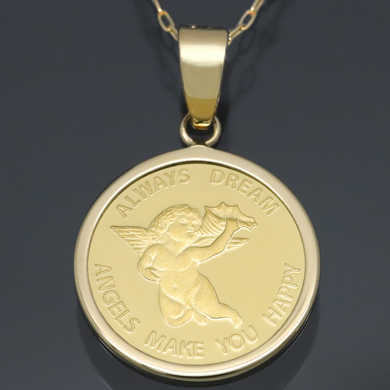 記念コイン14枚セット コイン ネックレス ペンダント エンジェル 24金 K24 純金 1/25oz