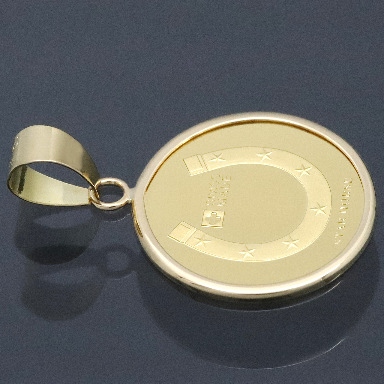 【24金】純金1/25oz ペンダントトップ 24金 コイン ペンダントトップ ホース K24 純金 1/25oz 馬 蹄鉄