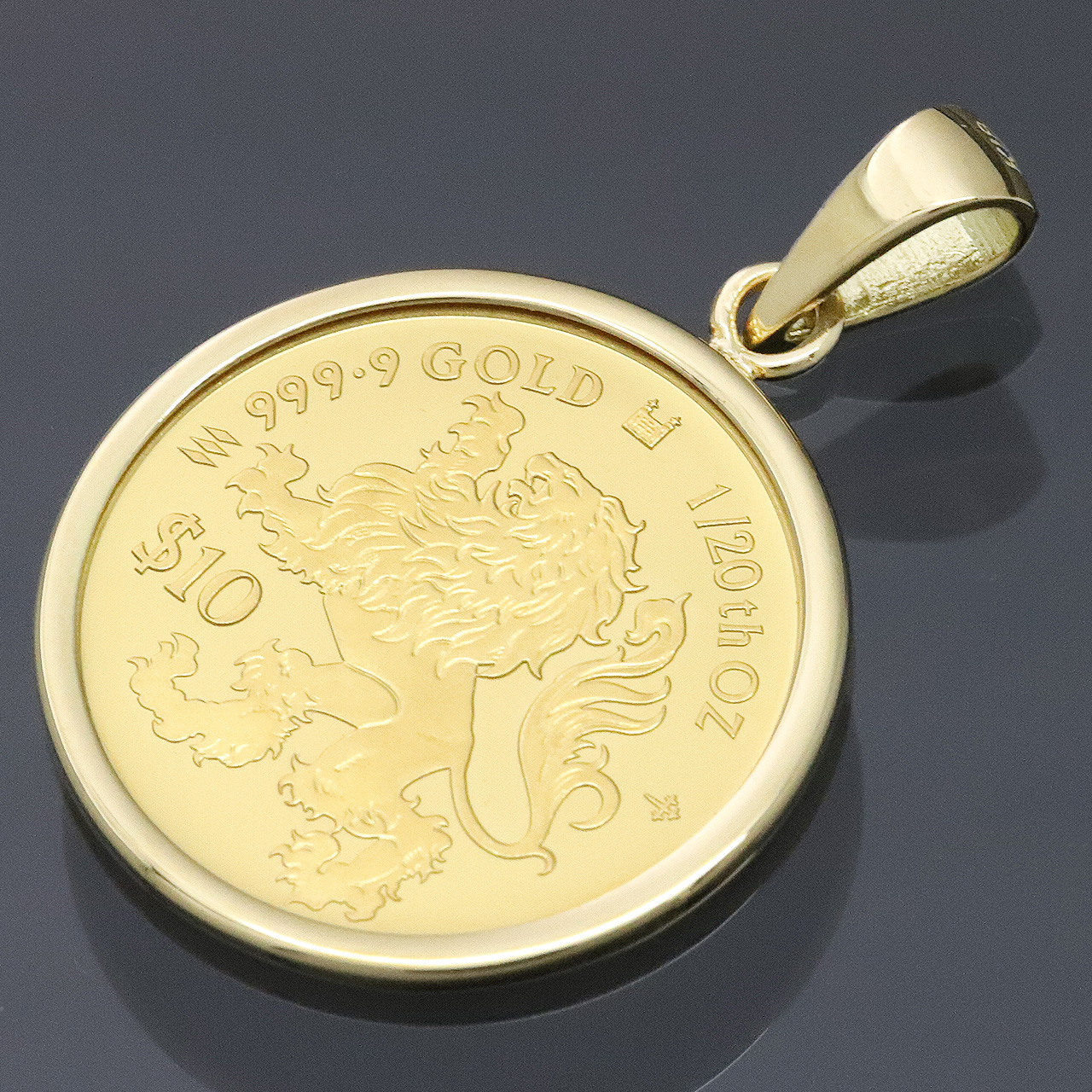 コイントップ 24金 ペンダントヘッド 1/20oz 1/20オンス 獅子 (権威