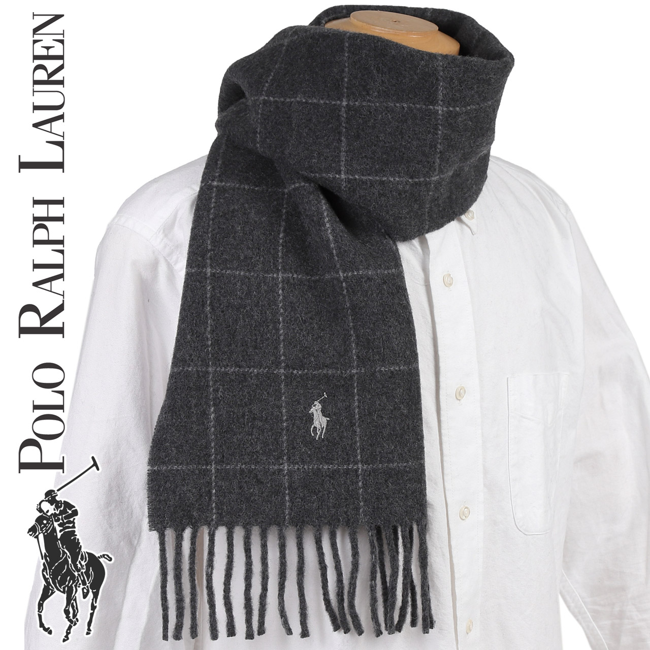 Polo Ralph Lauren リバーシブルウールマフラーショッパー袋2枚 POLO