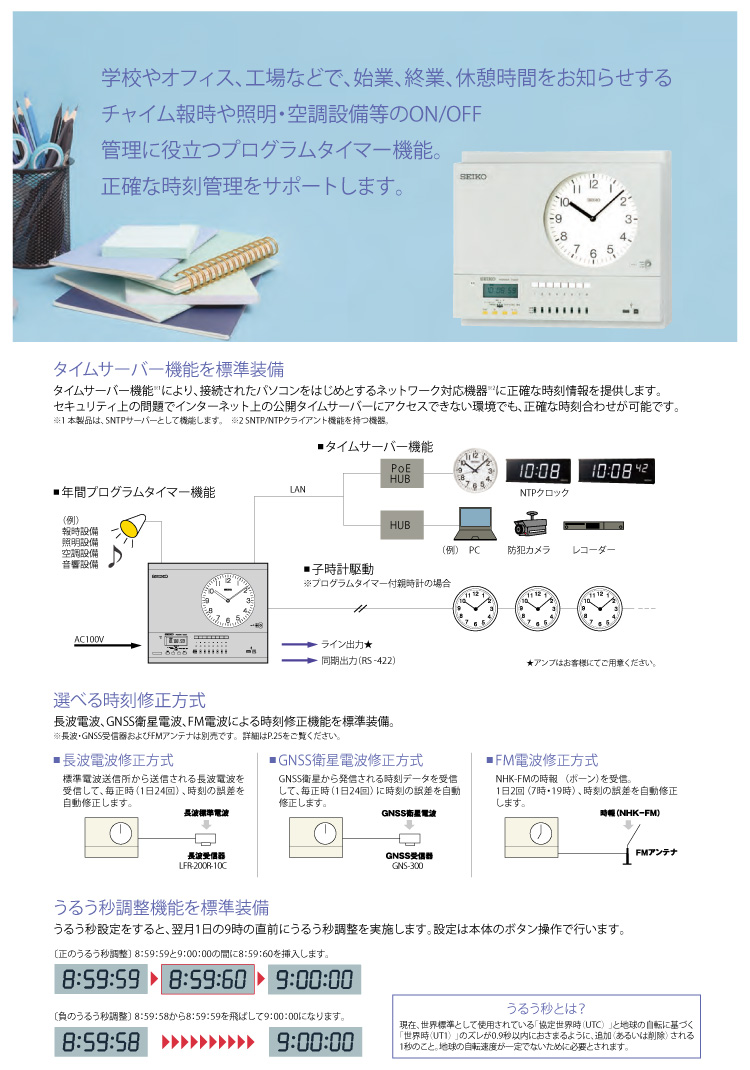 SEIKO（セイコー） システム 年間プログラムタイマー付水晶親時計 QT