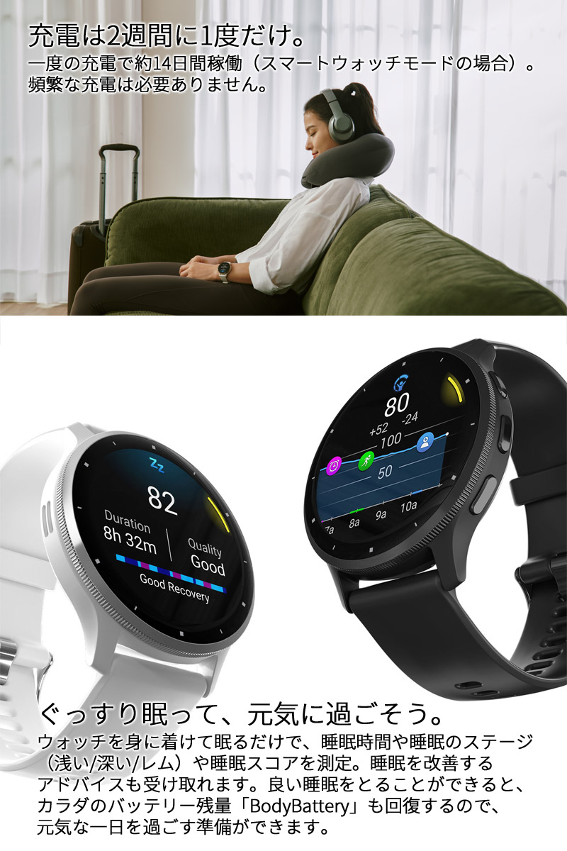 Venu スマートウォッチ ガーミン GARMIN 3 Suica対応 通知機能 通話