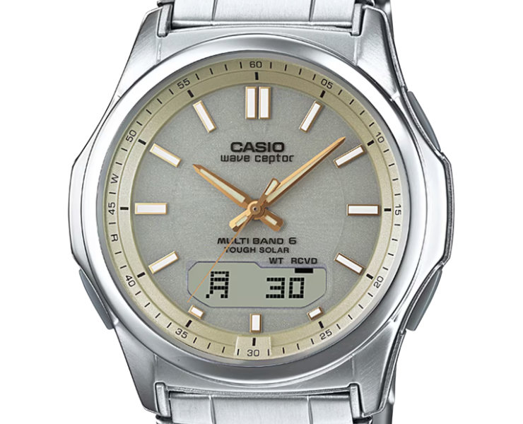 CASIO WAVE CEPTOR 150 ゴールド腕時計 CASIO Wave Ceptorマルチバンド6タフソーラー電波時計[ゴールドEX]TEL