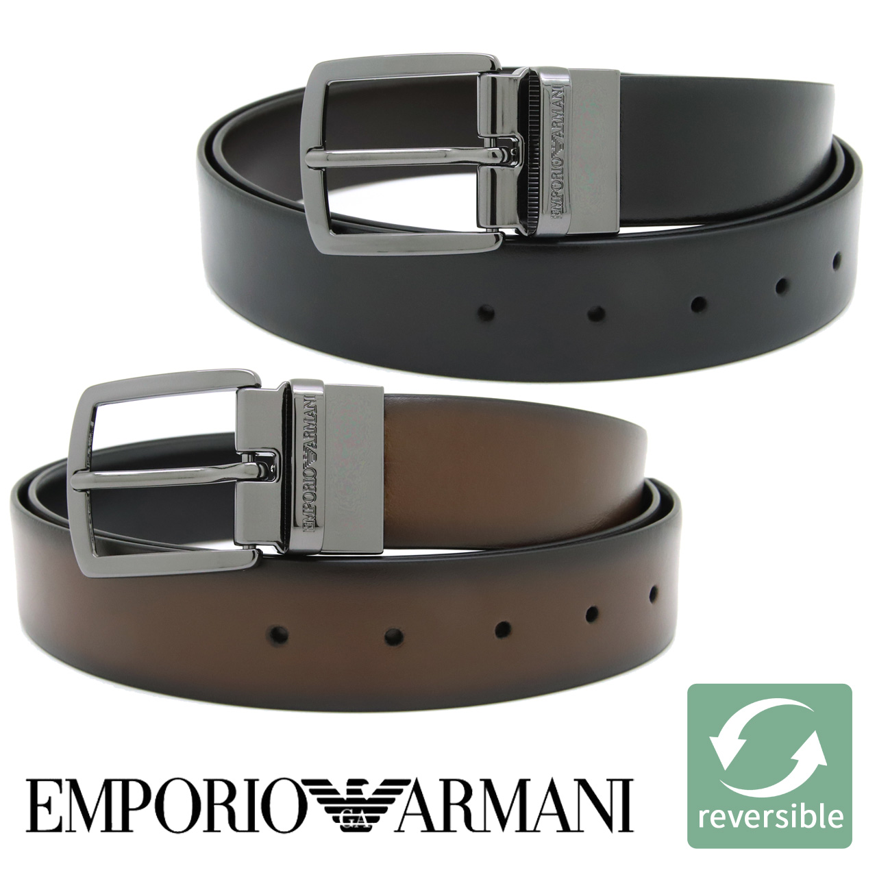 EMPORIO ARMANI エンポリオアルマーニ メンズベルト リバーシブル 
